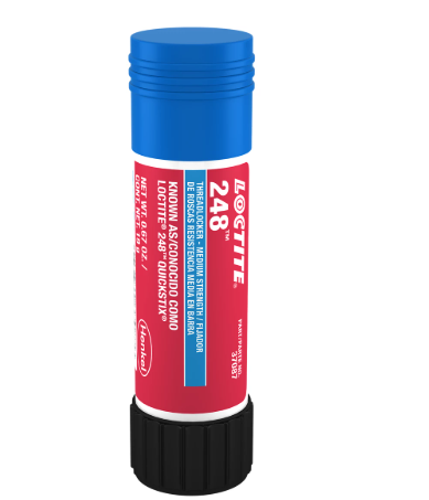 Loctite 248 medium-strength threadlocker stick for locking and sealing threaded assemblies