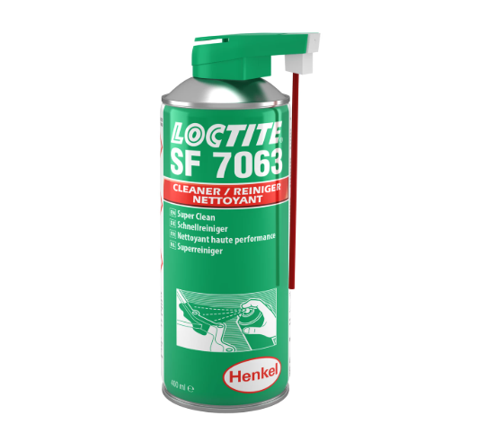 LOCTITE SF 7063 Industrial Cleaner and Degreaser – Solvent-based surface preparation spray for removing grease, oil, and contaminants before bonding or sealing applications.