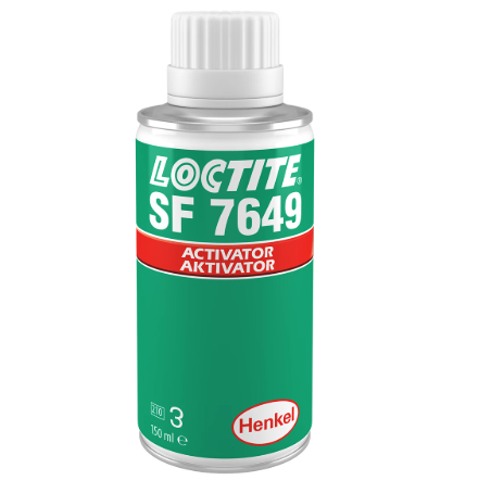 LOCTITE® SF 7649A solvent-based activator bottle for promoting the cure speed of anaerobic adhesives and sealants.