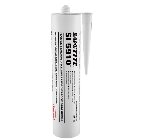 LOCTITE® SI 5910 silicone flange sealant tube for flexible oil-resistant sealing applications.