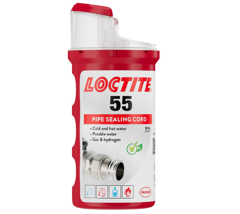 LOCTITE® 55 thread sealing cord for reliable, instant pressure-tight sealing of threaded fittings.
