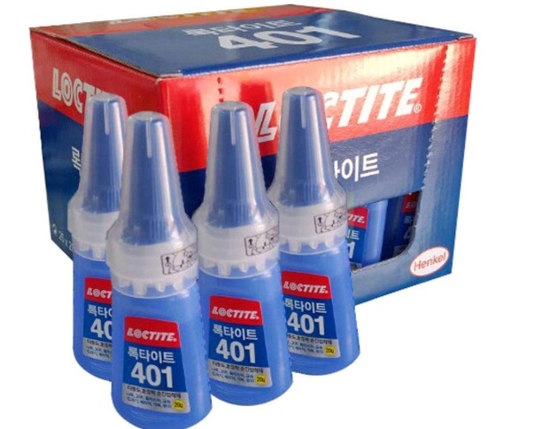 Loctite 401 multipurpose instant adhesive bottle for bonding glass, metal, rubber, plastic, and household materials